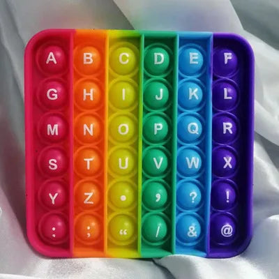 Rainbow Pop Push Bubble Fidget Toys Anti Stress Relief Special Needs Squeeze Toys Decompression Sensory Toy for Kids Adults