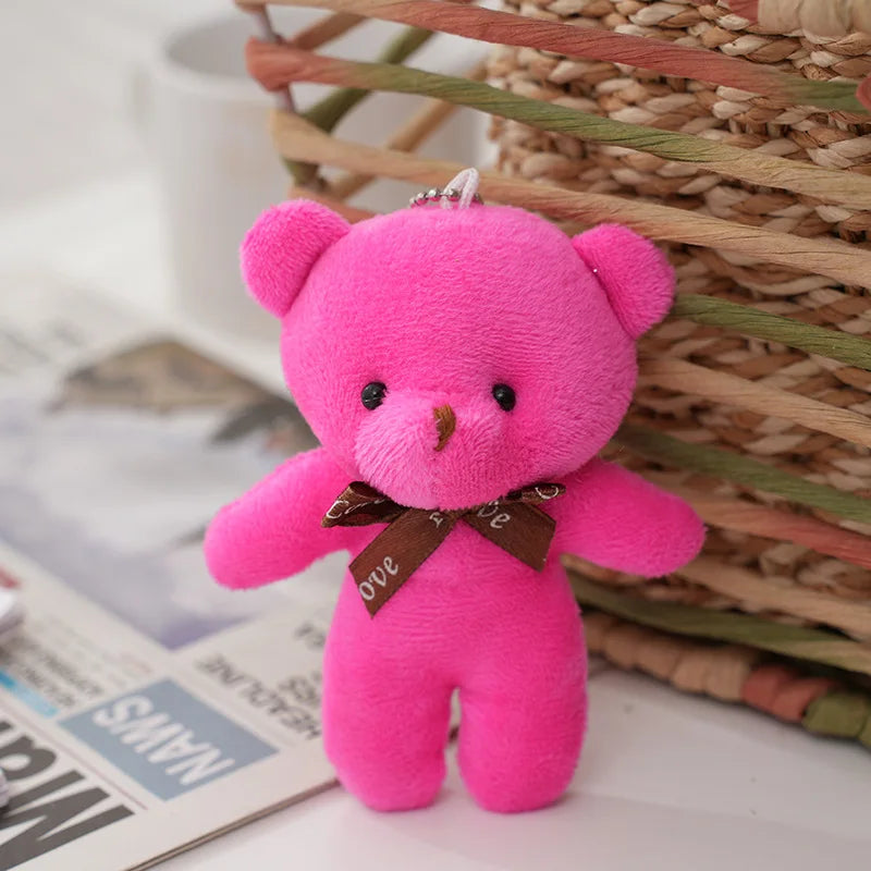 50pcs Plush Teddy Bear Dolls Cute Small Bear Pendent Animal Stuffed Toys For Girl Bag Pendent Keychain Kids Party Gift Wholesale