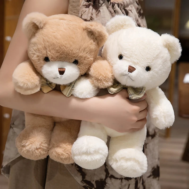 30CM Kawaii Colorful Bow Tie Bear Doll Plush Toy Hug Bear Doll Birthday Gift Pillow Teddy Bear Home Living Room Bedroom