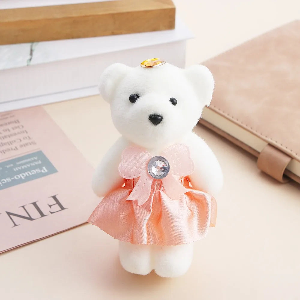 10 PCS Cute Cartoon Small Teddy Bear Birthday Flower Bouquet Bear Couple Bear Wedding Valentine's Day Decoration