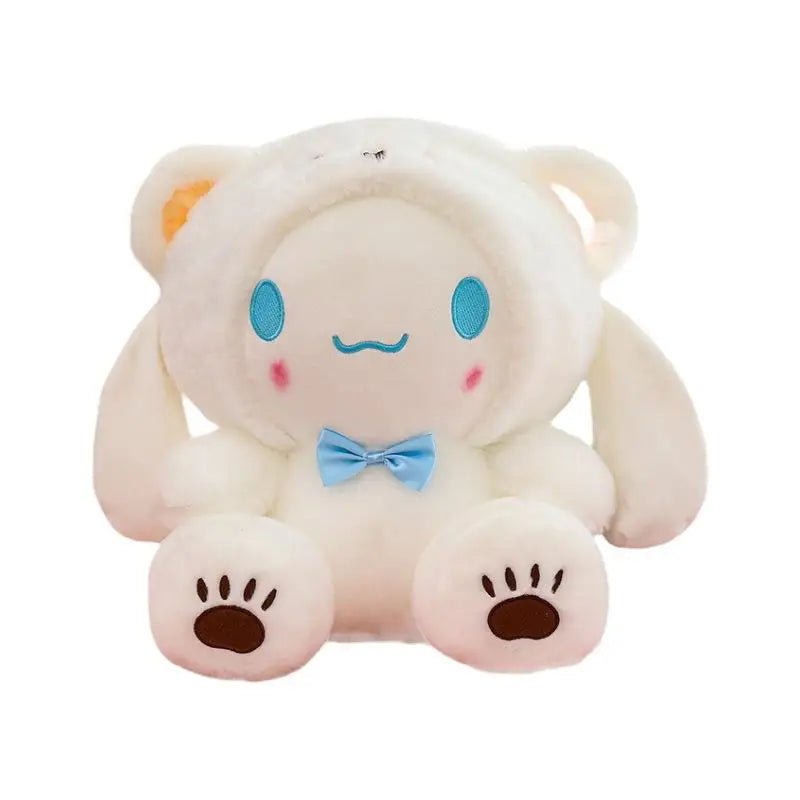 Sanrio Cinnamoroll Dog Cute Transformation into White Bear Kawaii Plush Toy Girl Cloth Doll Plush Birthday Gift for Best Friends