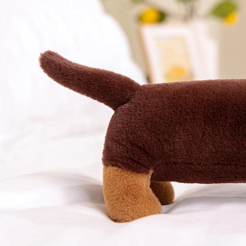 Dachshund Plush Long Pillow Brown Dog Body Pillow Animal Cartoon Body Hugging pillow Long Pillows Stuffed Home Decor