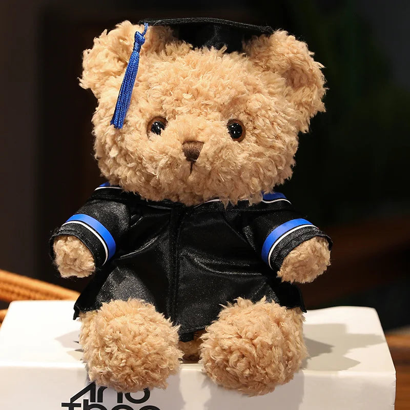 Cartoon Doctor's Clothing Teddy Bear Doll Plush Toy Small Sitting Bear Doll Boys Girls Soft Students Graduation Gift Home Decor