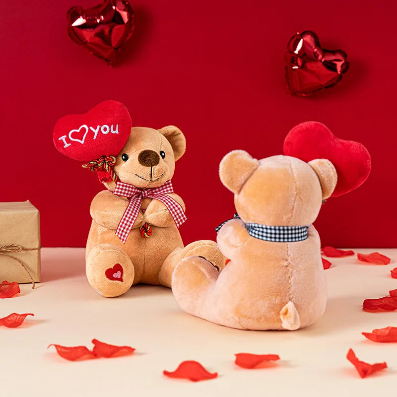 Cartoon Teddy Bear Holding Heart Plush Toys Stuffed Animals Kids Toys Soothing Toys Graduation Christmas Birthday Gifts