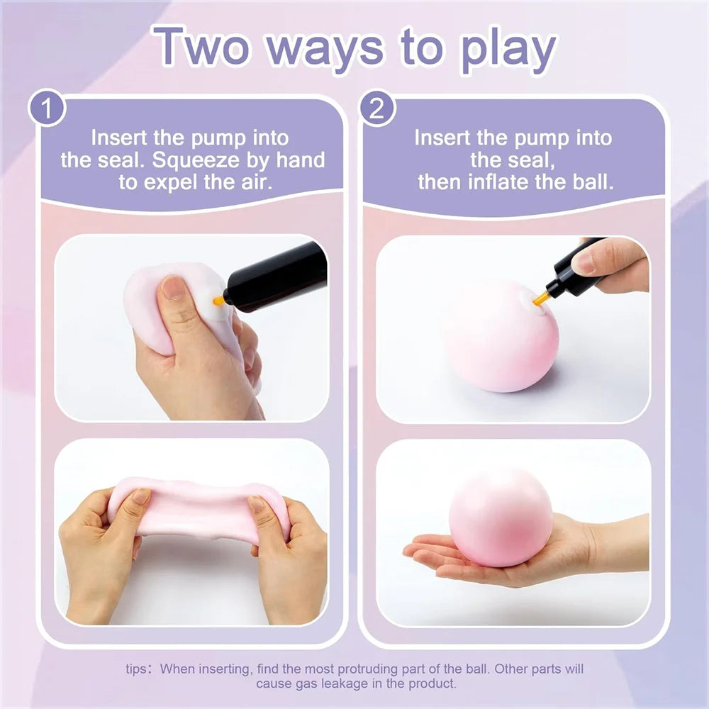 Shapeable Vacuum Squishies Sand Ball Grape Smoothie Stress Ball Stress Relief Noisy Ball Squeeze Fidget Toys for Kids Adults
