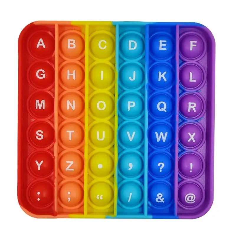 Rainbow Pop Push Bubble Fidget Toys Anti Stress Relief Special Needs Squeeze Toys Decompression Sensory Toy for Kids Adults