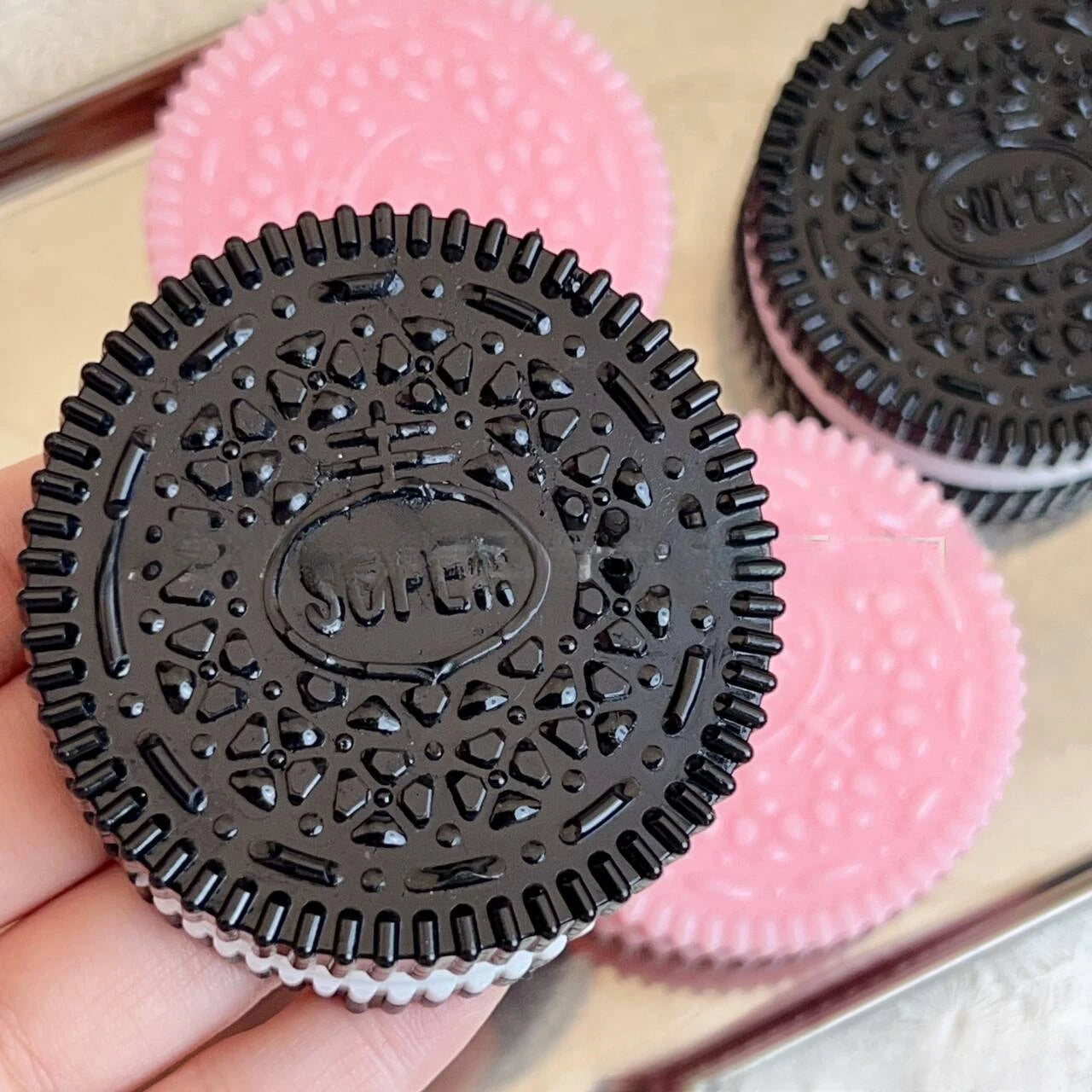 Squishy Handmade Silicone Cookies Fidget Toy Slow Rebound Stress Relief Pinch Decompression Squeeze Toy for Kids Holiday Gifts