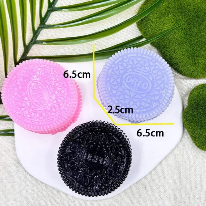 Squishy Handmade Silicone Cookies Fidget Toy Slow Rebound Stress Relief Pinch Decompression Squeeze Toy for Kids Holiday Gifts