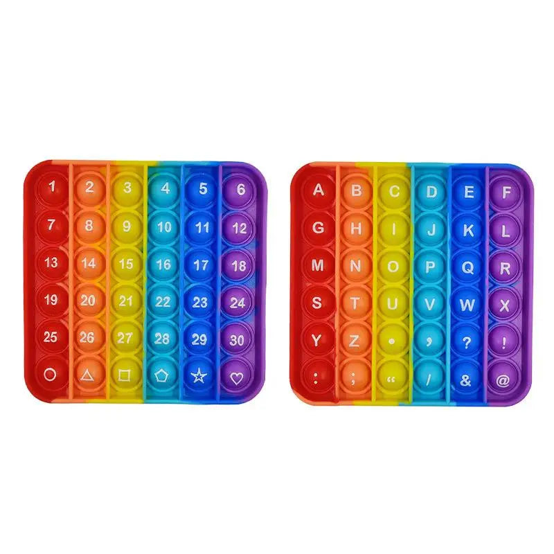 Rainbow Pop Push Bubble Fidget Toys Anti Stress Relief Special Needs Squeeze Toys Decompression Sensory Toy for Kids Adults