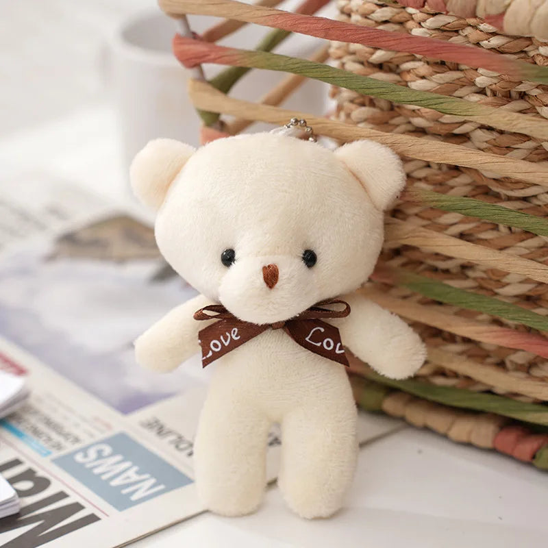 50pcs Plush Teddy Bear Dolls Cute Small Bear Pendent Animal Stuffed Toys For Girl Bag Pendent Keychain Kids Party Gift Wholesale