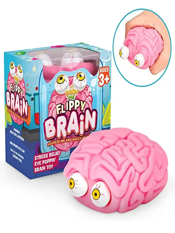 Flippy Brain Squishy Eye Popping Squeeze Fidget Splat Toy Stress and Anxiety Relief Ball Anti-Anxiety Focusing Toys Gift for Kid