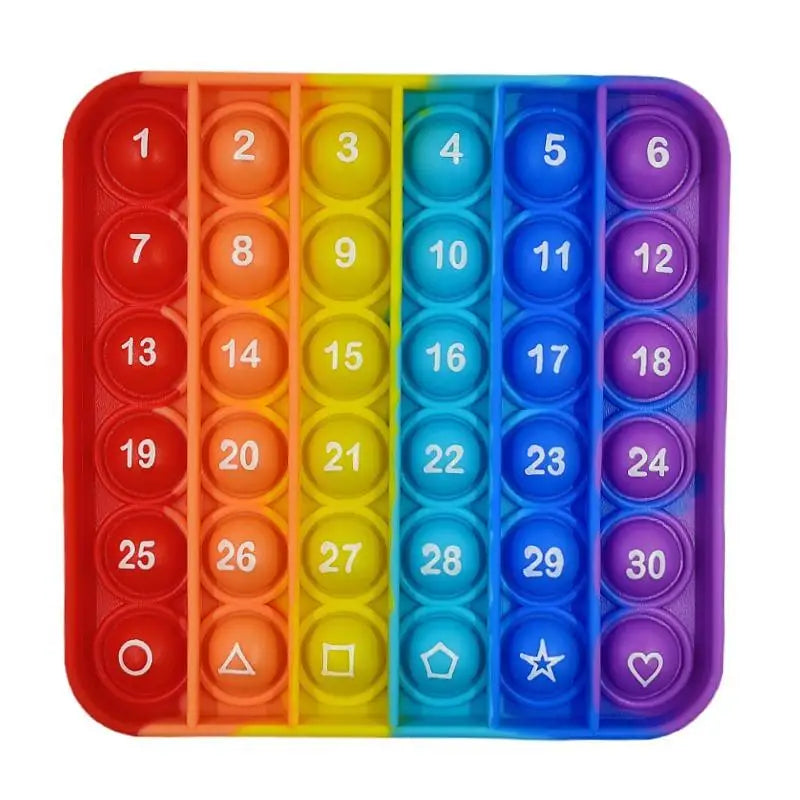 Rainbow Pop Push Bubble Fidget Toys Anti Stress Relief Special Needs Squeeze Toys Decompression Sensory Toy for Kids Adults
