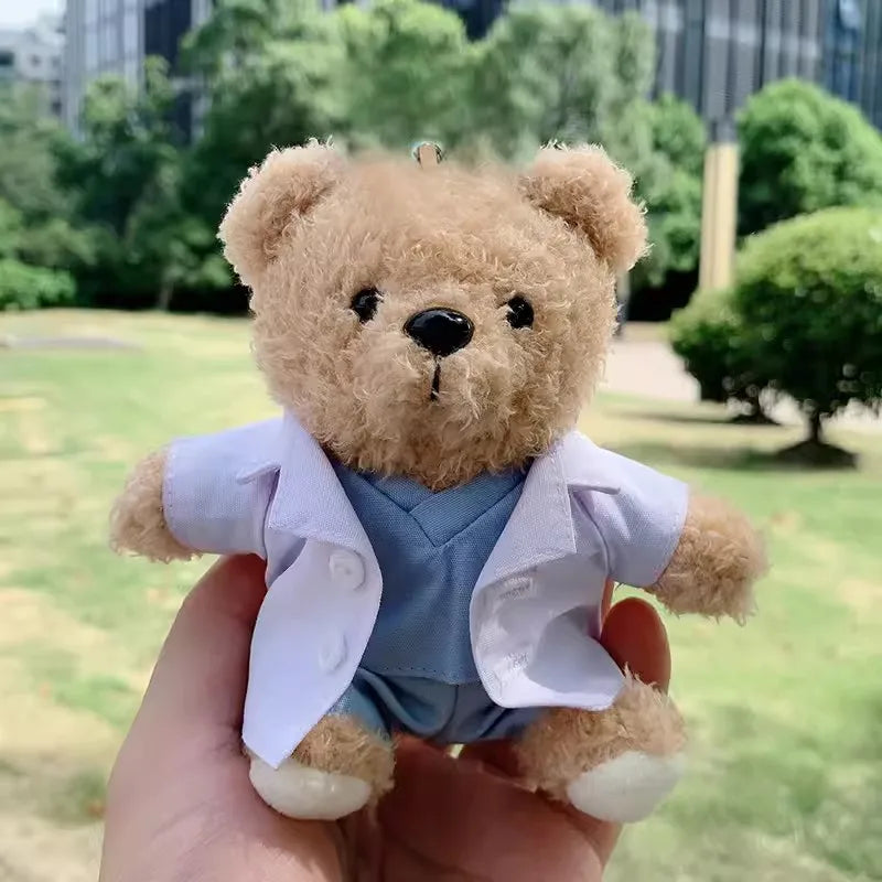 Doctor Bear Nurse Uniform Animal Teddy Bears Small Pendant Soft Plush Toy Girl Boy Birthday Christmas Gift 10cm 1pc