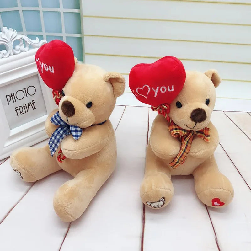 Cartoon Teddy Bear Holding Heart Plush Toys Stuffed Animals Kids Toys Soothing Toys Graduation Christmas Birthday Gifts